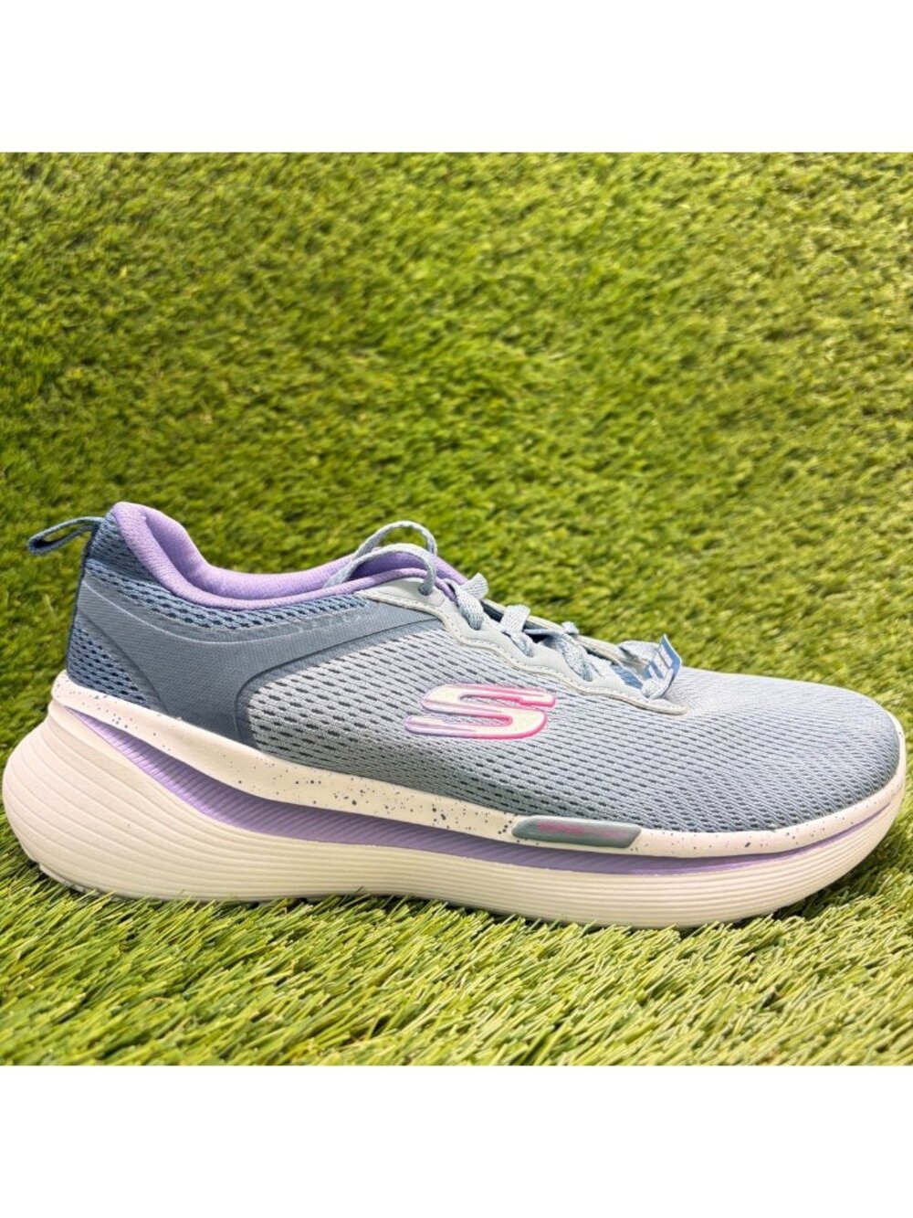 Skechers Vapor Plus-Stocked Womens Size 8 Slate Blue Running Shoes Sneakers